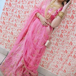 Pink Satin Lehenga