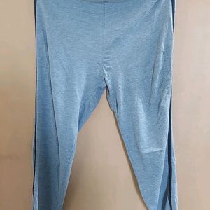 Grey Active Wear Pants With Black Lining On Side