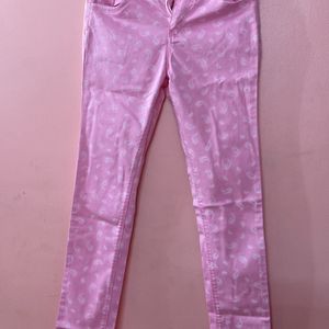 Pink Printed Jeans