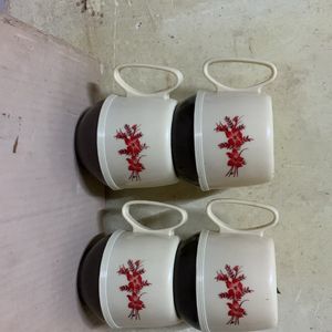 Designer 🧑‍🎨 Coffee Cup Plastic With 1-plat-4pcs