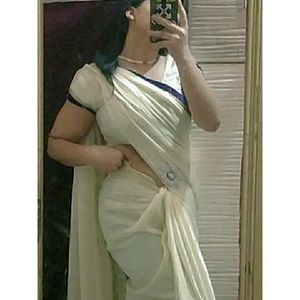 Royal White Saree 🤍