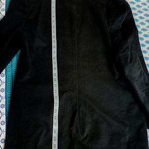 Fine Tailor Fully Stitched Men Black Blazer