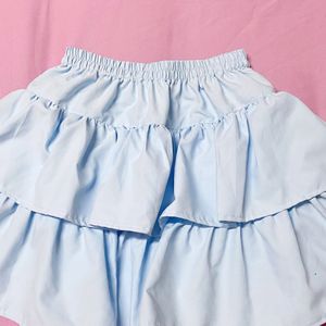 Baby Blue Ruffle Mini Skirt 💌