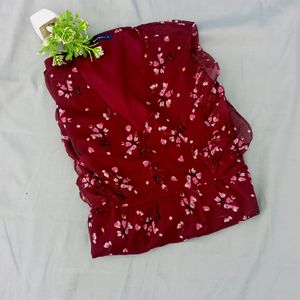 Burgundy Tiered Dress By (Mast & Harbour)🛍️🌷