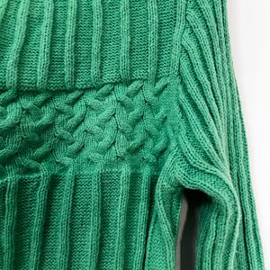 Green Flared Sleeve Sweater