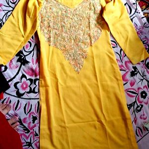 Beautiful Kurti Palazzo Suit With Hand Embroidery