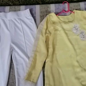 Co-ord Set White And Yellow