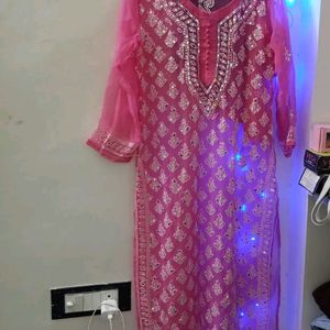 Mirror Work Chikankari Kurti