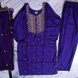 Purple Party wear Kurta Set