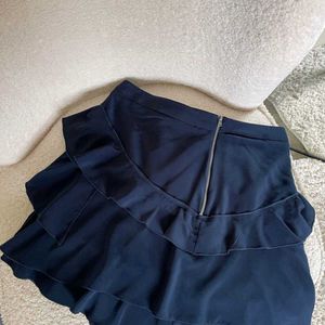 H&M Two Ways Skirt Blue Y2k Asymmetric Zipper