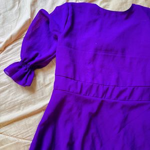 Women Georgette Formal Party Wear Purple Dress