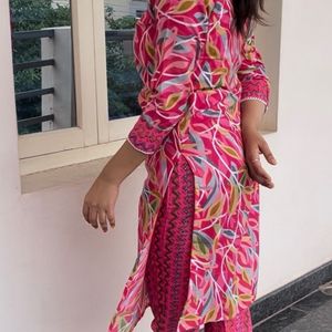 Pink Multi color Kurta Set