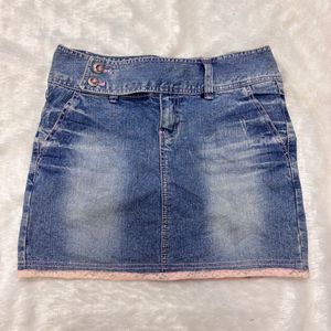 coquette pinterest vintage denim skirt