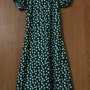 Green Floral Midi Dress