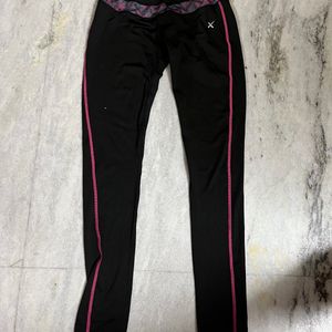 hrx fitted black pink leggings sports / gym