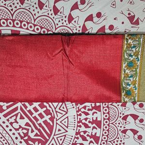 Red Printed Saree