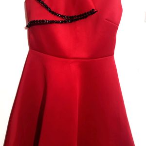 A Line Red Elegant Dress