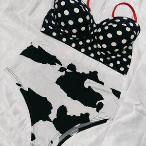 Imported Polka Dots Corset Bra+Thong Set