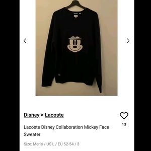 LACOSTE MEN'S CREW NECK DISNEY MICKEY sweater