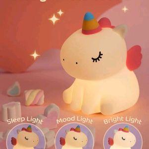 Unicorn Design Cute Silicone Night Light