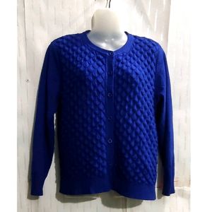 Blue Soft Cardigan sweater For Women's