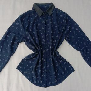 New Premium Navy Blue Heart Shirt