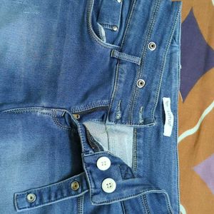 Blue Denim With Fancy Button And Stretchable