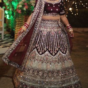 Wine Color Lehenga🍷