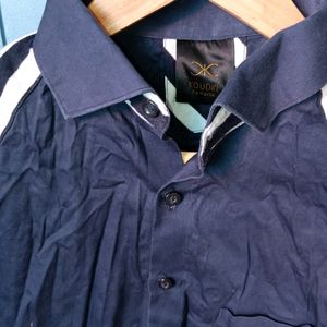 Navy Blue Luxury Designer Shirt In Cotton