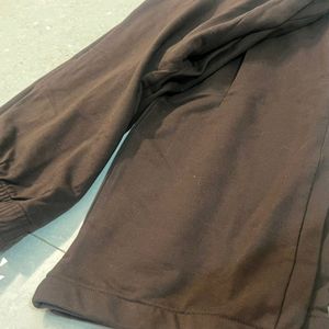 Brown Wide Leg Cotton Pants