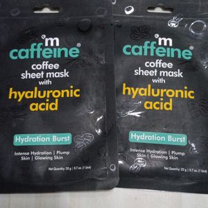 Combo Of 2 Mcaffeine  Hyaluronic Acid Sheet Mask