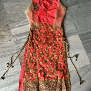 PINK SILK EMBROIDERED KURTI