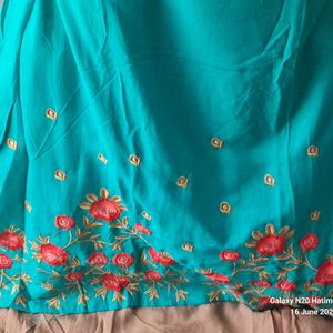 Embroidery Work Frock Sea green Size-XL