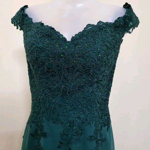 Bottle Green Long Gown