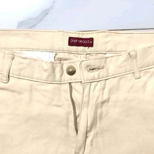 Formal, Cotton, Cream Color, 32 Inch Pant