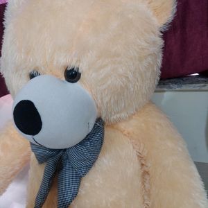 Soft Fur 3 Ft Teddy with Bow And A Heart Shaped