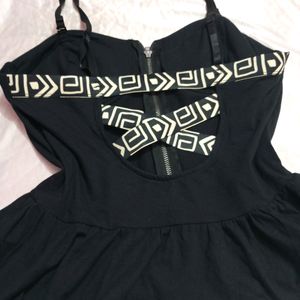 Korean Black Peplum Genz Top (Women)