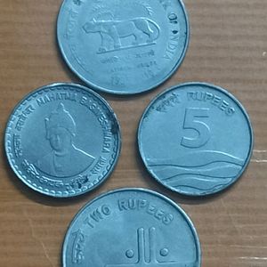 2 and 5 rs Commeroative Coin Set