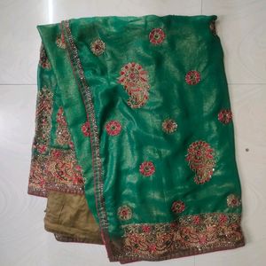 Full Maggam Work Saree With Blouse