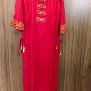 Red Kurta A Line