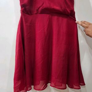 Mast And Harbour Beautiful Burgundy Flarred Dress