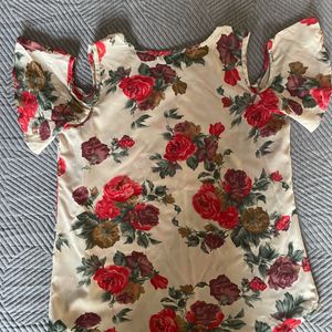 Cold Shoulder Floral Top