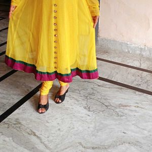 Beautiful Yellow Anarkali Suit