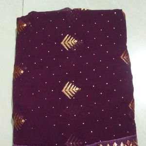 Saaree( Full Work On Saare)🔥✅.                                            Beautifully Full Worked Purple Saaree💓