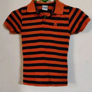 Boy's Polo T-shirt / Orange / Age 4 - 5