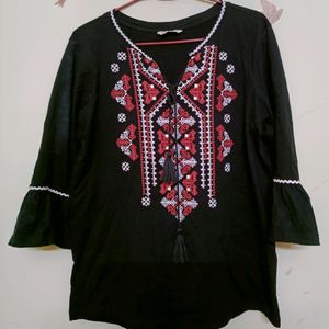 Black Bohemian Top