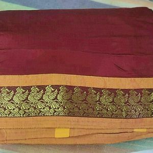 Maroon Saree With Blouse