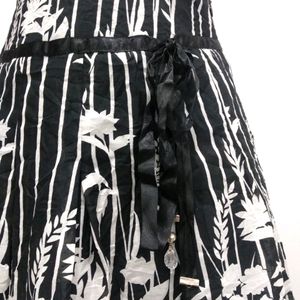 Black & White Floral Skirt