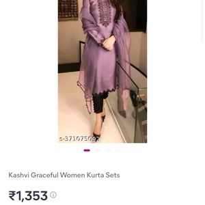 Lavender Full sleeve kurti with dupatta