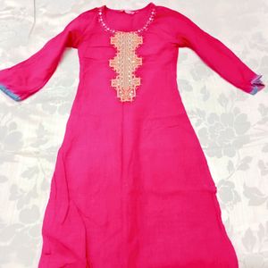 Dark pink kurta